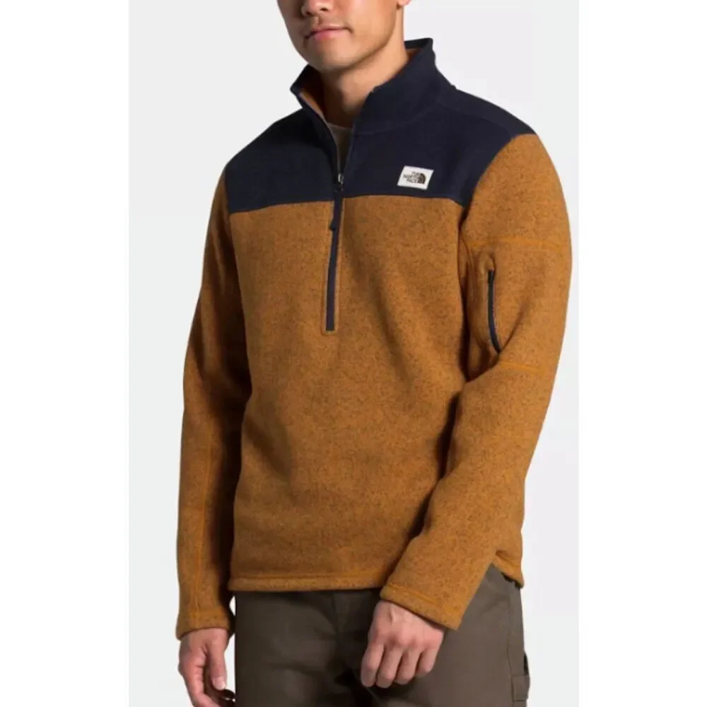 The North Face Gordon Lyons 1/4 zip brown Fleece SWEATER Coat JACKET men’s XL